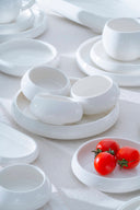 Bianco Perla Frühstücksset – 33-teilig für 6 Personen | Weißes Porzellan mit Kaffeetassen