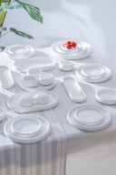 Bianco Perla Frühstücksset – 27-teilig für 6 Personen | Weißes Porzellan