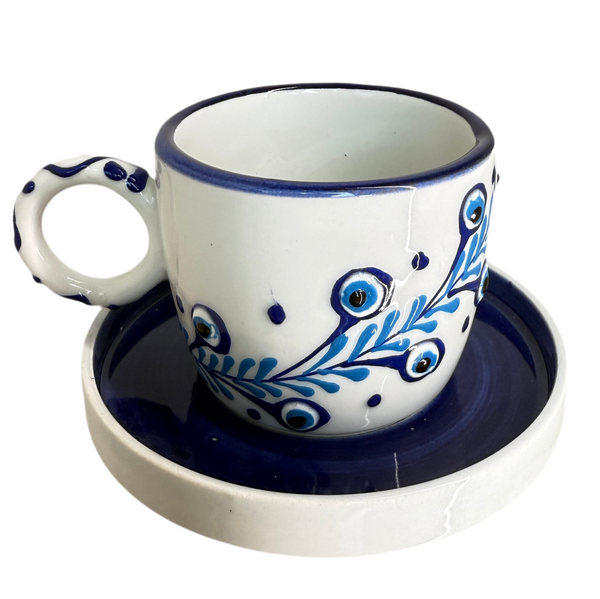 Handgemachtes Tassen-Set Nazar für 1 Person