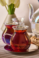 Keyf-i Ala Luster Premium Teeset – 20-teiliges Borosilikatglas-Set mit Induktionsboden