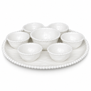 Almina Pearly Servierschalen-Set 8-teilig – Porzellan – Weiss