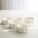 Nordic Müslischalen Set Weiss Glänzend 6-teilig – Porzellan Dessertschalen 12 cm