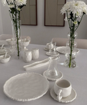 Almina Pearly Tee-Untertassen 6er Set – Porzellan – Weiss – Ø 11 cm
