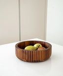 Akazienholz Servierschale Stripe 26 cm – Dekoschale, Obstschale & Snackschale