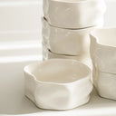 Nordic Müslischalen Set Weiss Glänzend 6-teilig – Porzellan Dessertschalen 12 cm