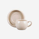 Kaffeeservice 12-teilig für 6 Personen – Kaffeetassen mit Untertassen, Beige, 220 ml