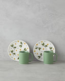 Thalia Bone Porzellan Kaffeetassen-Set 4-teilig | 2 Personen | 90 ml | Grün