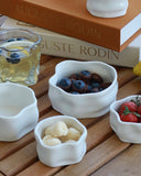 Nordic Müslischalen Set Weiss Glänzend 6-teilig – Porzellan Dessertschalen 12 cm