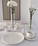 Almina Pearly Tee-Untertassen 6er Set – Porzellan – Weiss – Ø 11 cm