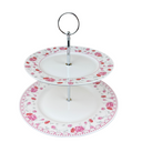 Runde Servierplatte · Creme & Rosa · 25 cm