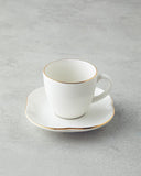 Aren Porzellan Kaffeetassen-Set 4-teilig | 2 Personen | 80 ml | Gold