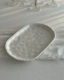 Almina Pearly Servierplatte 30 × 20 cm – Porzellan – Weiss
