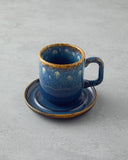 English Home Alicent Seramik 4-teiliges 2-Personen Double Kaffee Set – 150 ml Blau