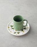 Thalia Bone Porzellan Kaffeetassen-Set 4-teilig | 2 Personen | 90 ml | Grün