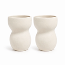 Luna Becher 2-teilig für 2 Personen (Creme Matt)