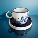 Handgemachtes Tassen-Set „Nazarblau“ mit orientalischem Muster