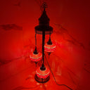 Orientalische Mosaiklampe 3-flammig – Rot | Handgemacht in Istanbul