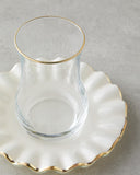 English Home Lustre Cam 8-teiliges 4-Personen Çay Seti – 170 ml Creme-Gold