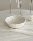 Almina Pearly Servierschale 22 cm – Porzellan Salat- & Obstschale Weiss
