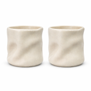 Wave Becher 2-teilig für 2 Personen (Creme Matt)
