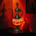Orientalische Mosaiklampe Krugform – Rot & Gold | Handmade Istanbul