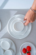 Bianco Perla Frühstücksset – 33-teilig für 6 Personen | Weißes Porzellan mit Kaffeetassen
