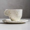 Espresso Tassen Set, 12-tlg., Steinzeug, 6 Tassen + 6 Untertassen, Creme