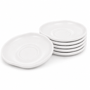 Almina Wave Untertassen 6er Set aus Porzellan 12,5 cm – Weiss