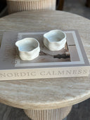 Nordic Müslischalen Set Weiss Glänzend 6-teilig – Porzellan Dessertschalen 12 cm
