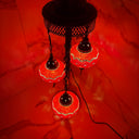 Orientalische Mosaiklampe 3-flammig – Rot | Handgemacht in Istanbul