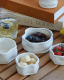 Nordic Müslischalen Set Weiss Glänzend 6-teilig – Porzellan Dessertschalen 12 cm