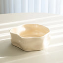 Nordic Salatschüssel Creme Glänzend 23 cm – Porzellan Obstschale & Servierschüssel