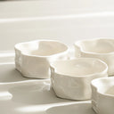 Nordic Müslischalen Set Weiss Glänzend 6-teilig – Porzellan Dessertschalen 12 cm