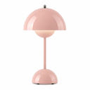 Mushroom LED Tischlampe Rosa – Akkubetrieb, Touch-Dimmer, 30 cm