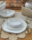 Almina Wave Style Geschirrset 27-teilig aus Porzellan für 6 Personen – Weiss