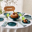 Karaca Teo Grün – 7-teiliges Glas-Tellerset mit Kuchenständer