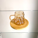 Mini Bubble Tassen-Set– 12-teilig mit Bambusuntersetzer – Bernstein
