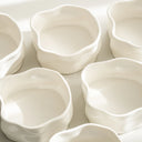 Nordic Müslischalen Set Weiss Glänzend 6-teilig – Porzellan Dessertschalen 12 cm
