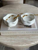 Nordic Müslischalen Set Weiss Glänzend 6-teilig – Porzellan Dessertschalen 12 cm
