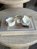 Nordic Müslischalen Set Weiss Glänzend 6-teilig – Porzellan Dessertschalen 12 cm