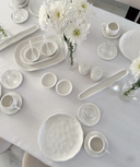 Almina Pearly Frühstücksset 31-teilig für 6 Personen – Porzellan – Weiss