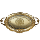 Elegantes Serviertablett – Oval | Champagnergold