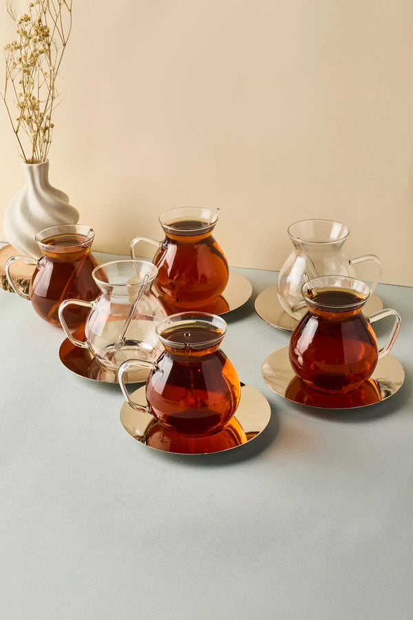 Keyf-i Ala 18-teiliges Teegläser-Set aus Borosilikatglas – 200 ml