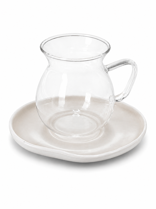 Teegläser-Set mit Untertassen 12-teilig für 6 Personen