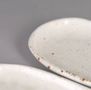 Servierplatte Steinzeug, länglich, Creme, 1 Stück