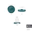 Karaca Teo Grün – 18-teiliges Kuchen- & Teeservice-Set aus Glas