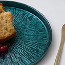 Karaca Teo Grün – 7-teiliges Glas-Tellerset mit Kuchenständer
