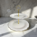Etagere – Weiss mit Goldkante