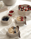 Nordic Salatschüssel Creme Glänzend 23 cm – Porzellan Obstschale & Servierschüssel