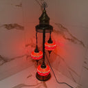 Orientalische Mosaiklampe 3-flammig – Rot | Handgemacht in Istanbul